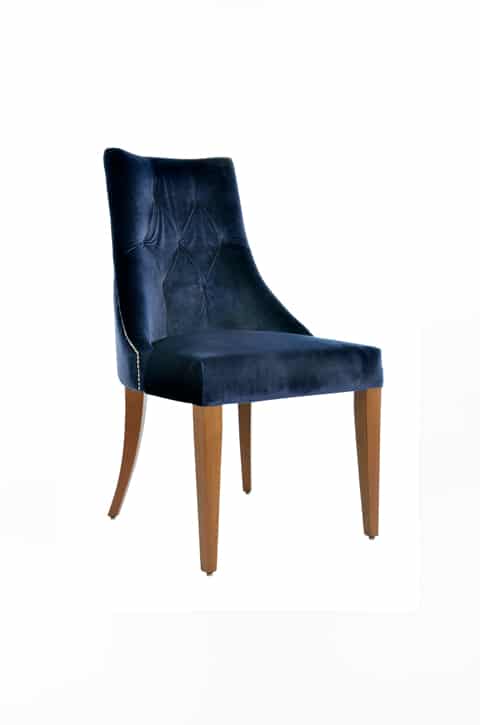 Pearl Chair Blue Velvet