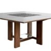 square dining table inspired by islamic architecture