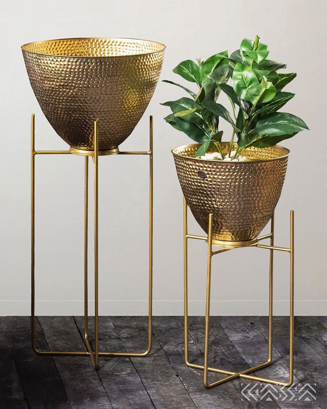 Faux Copper Hammered Planters