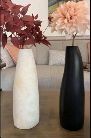 Alabaster Black & White Vases