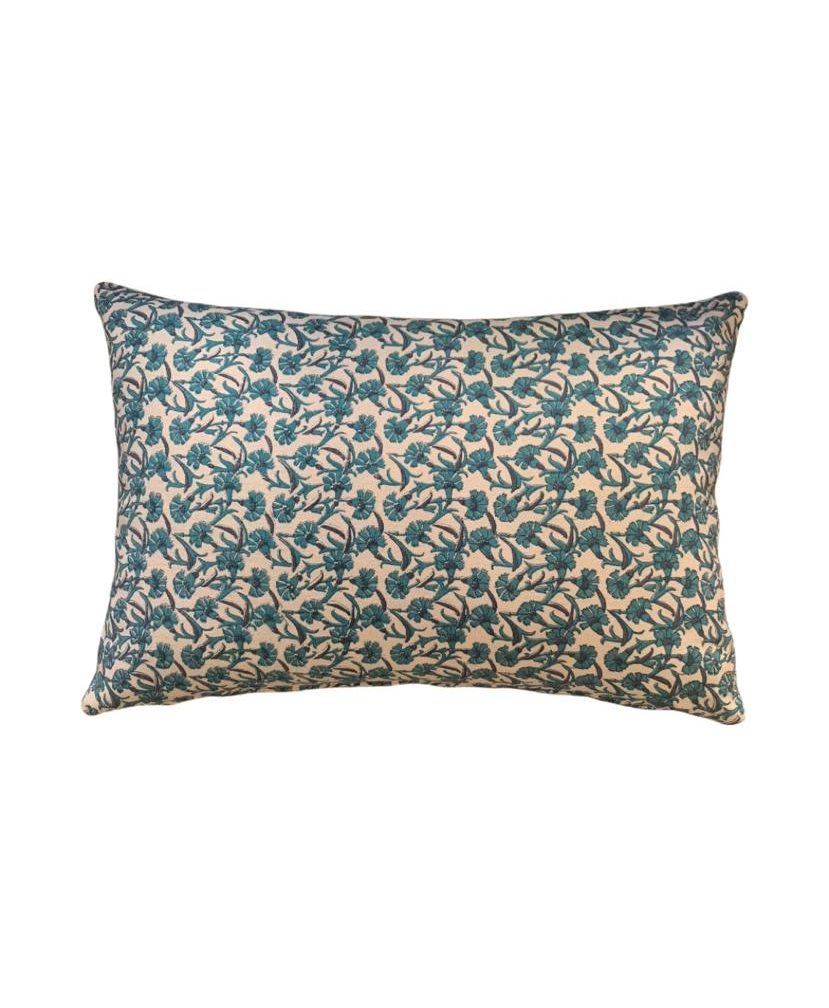 Turquoise Carnation Cushion